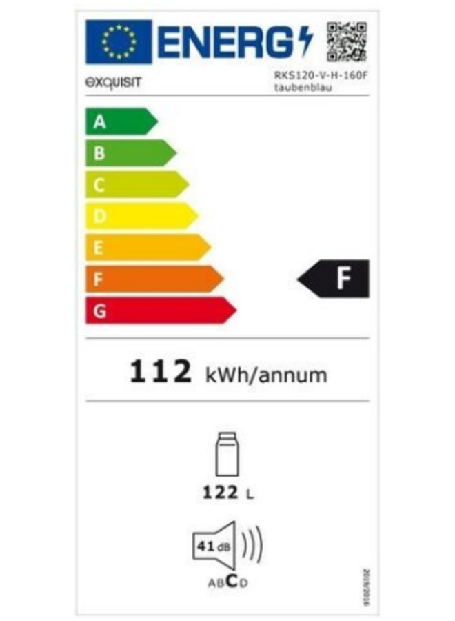Exquisit RKS120-V-H-160F Retro tafelmodel koelkast Blauw