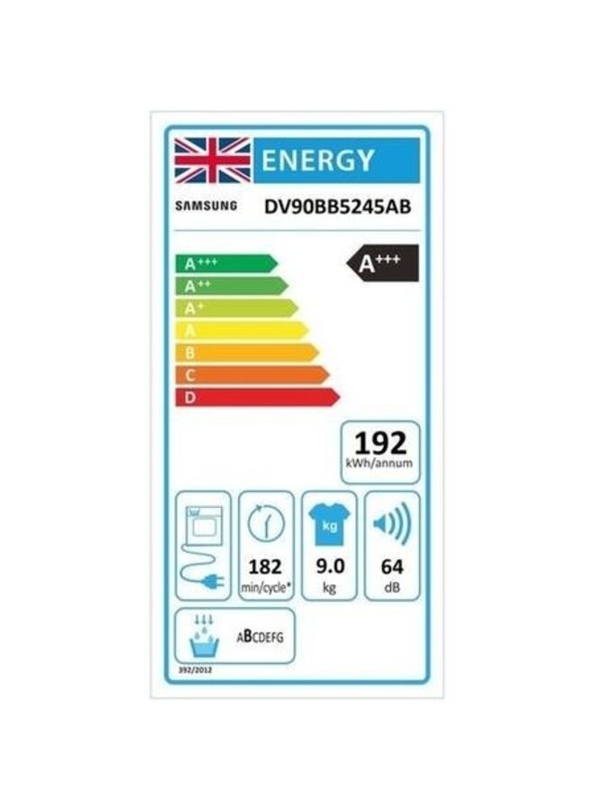 Samsung DV90BB5245ABS2 warmtepompdroger 9 kg Zwart