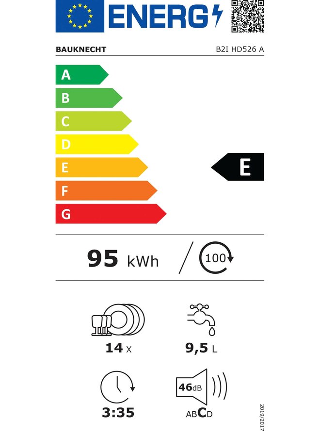 Bauknecht B2I HD526 A | Inbouw vaatwasser | 60 cm