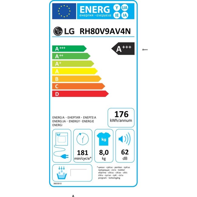 LG RH80V9AV4N warmtepompdroger A+++