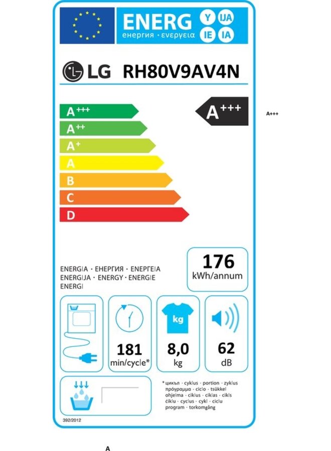 LG RH80V9AV4N warmtepompdroger A+++