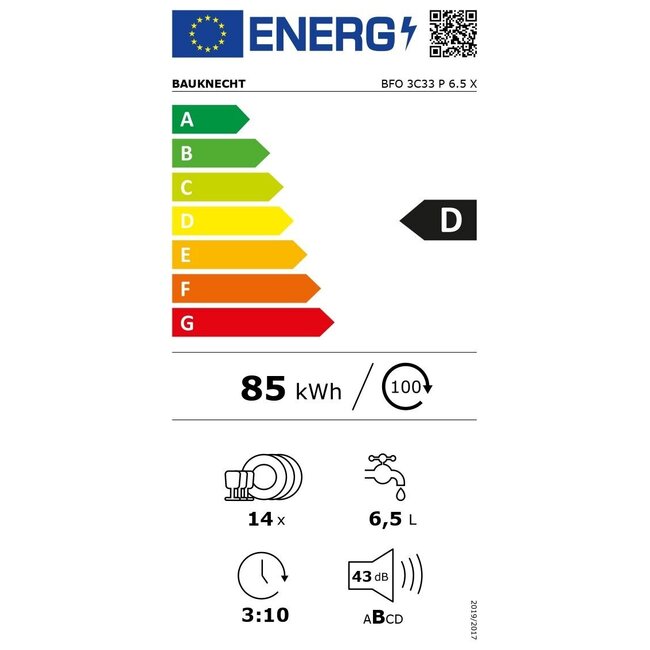 Bauknecht BFO 3C33 P 6.5 X Vrijstaande vaatwasser | RVS | 60 cm | Autodeur