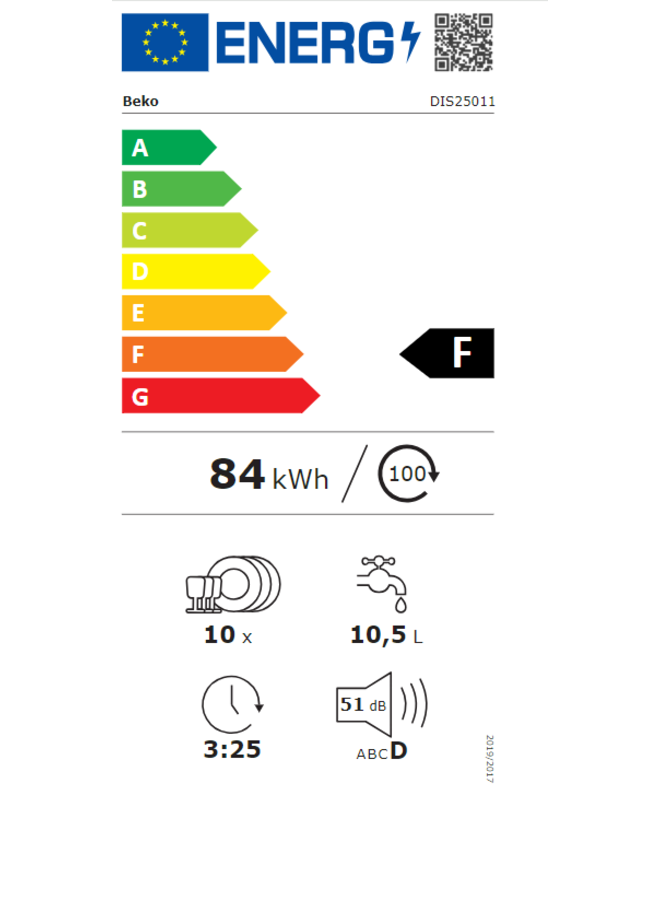 Beko DIS25011 inbouw vaatwasser 45cm