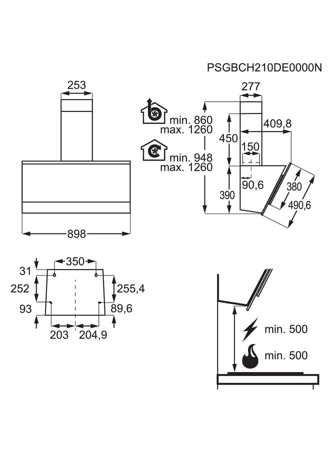 AEG DVS597AHG afzuigkap 90 cm