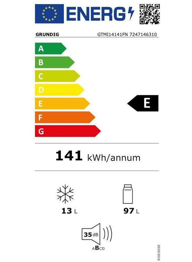 Grundig GTMI 14141FN Inbouwkoelkast