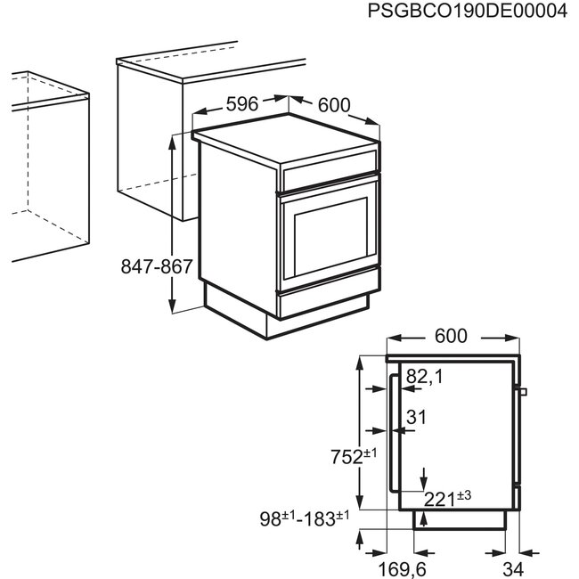 AEG CIB6641BBM | Inductie fornuis | RVS | SteamBake