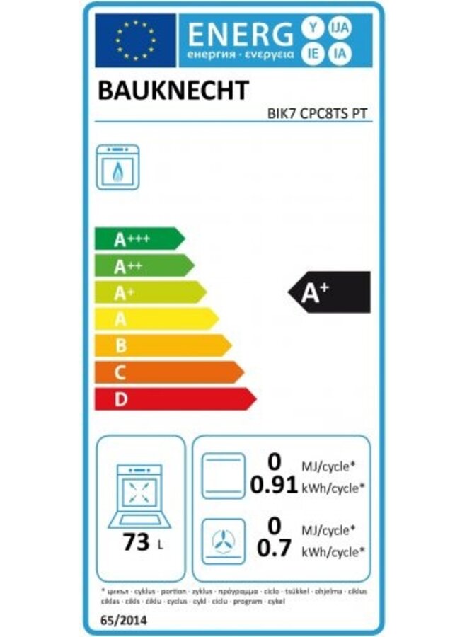Bauknecht BIK7 CPC8TS PT inbouw oven Pyrolyse