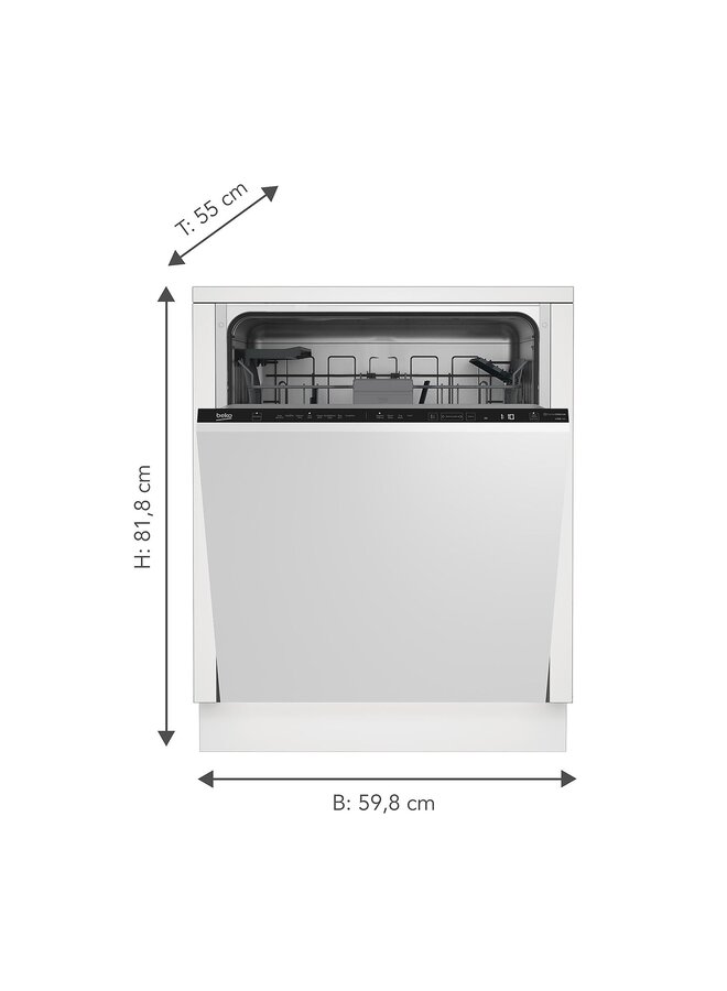 Beko BDIN3844M0 | inbouw vaatwasser | 60 cm | LedSpot | SelfDry