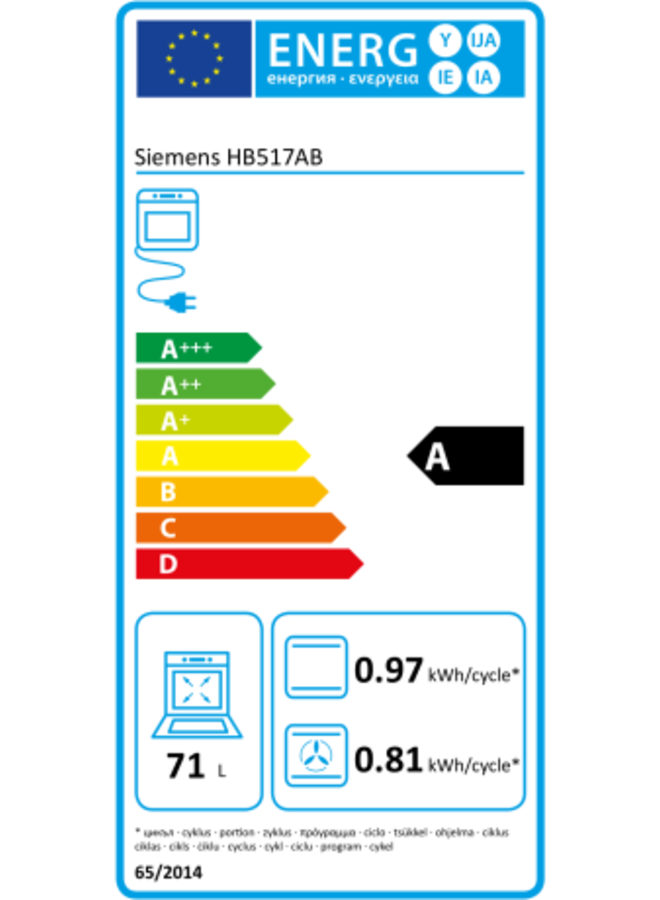 Siemens HB517ABS0 inbouw oven (B)