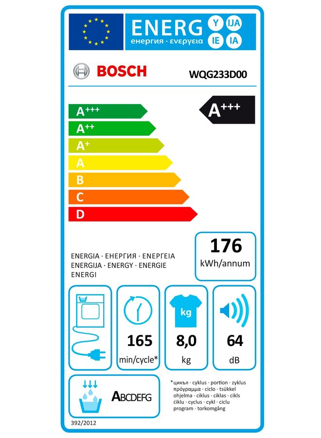 Bosch WQG233D00 warmtepompdroger 8 kg A+++