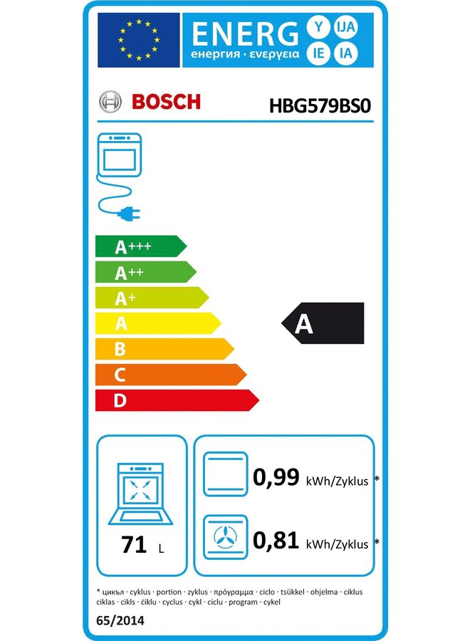 Bosch HBG579BS0 inbouw oven met Pyrolyse