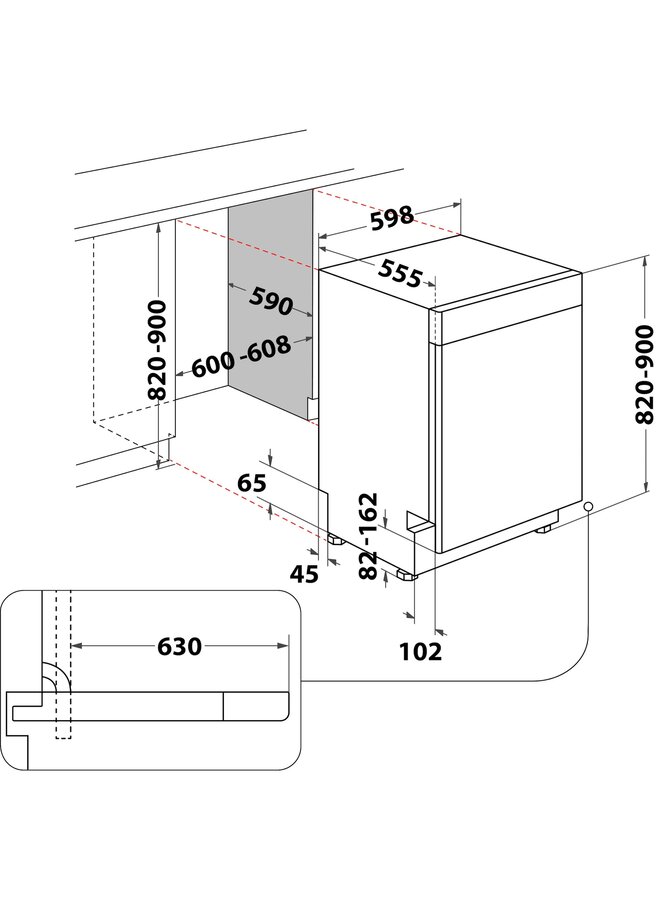 Bauknecht B7U HS51 XB7U  onderbouw vaatwasser