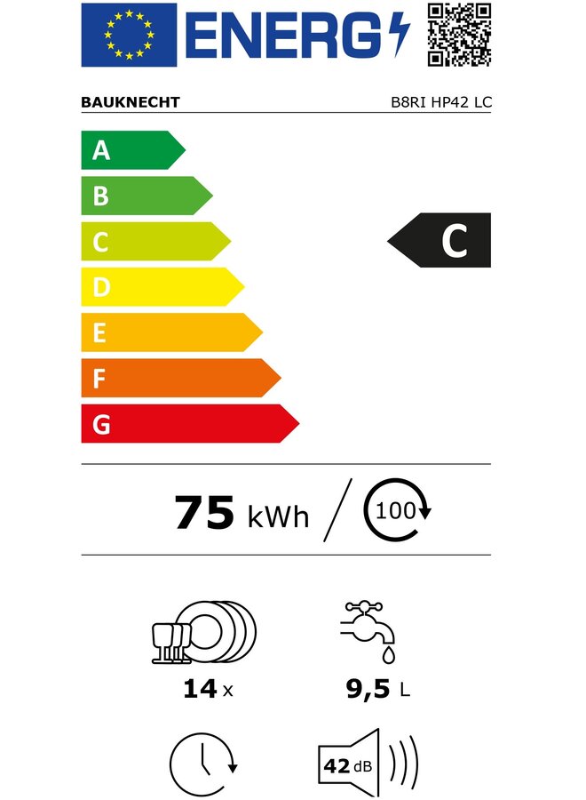 Bauknecht B8RI HP42 LC  inbouw vaatwasser MaxiSpace