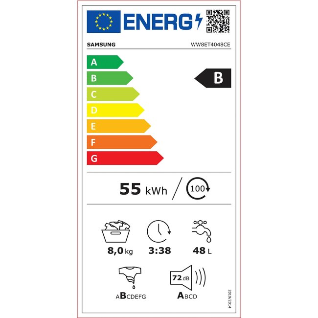 Samsung WW8ET4048CE wasmachine 8 kg