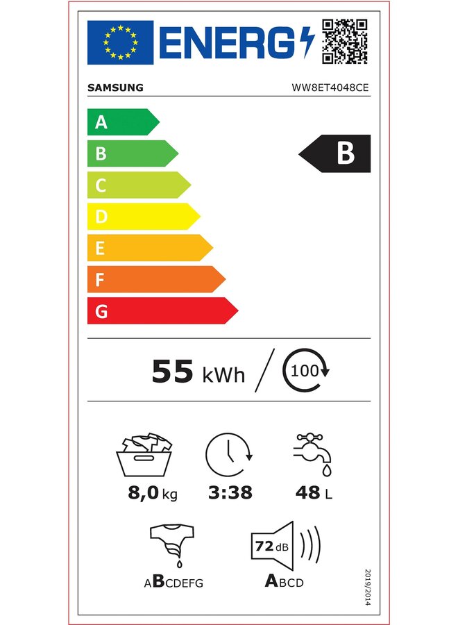 Samsung WW8ET4048CE wasmachine 8 kg
