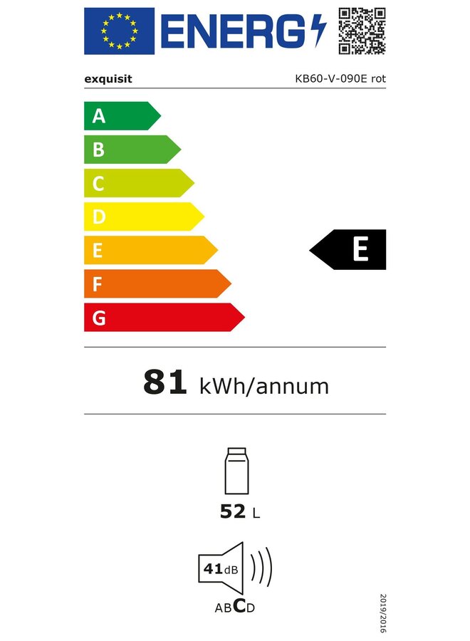 Exquisit KB60-V-090 E mini koelkast Rood