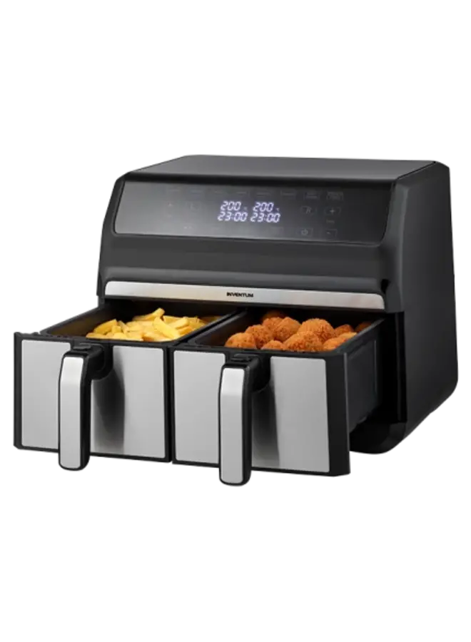 GF800HLD Airfryer - Inhoud 2x4 liter - Zwart/RVS