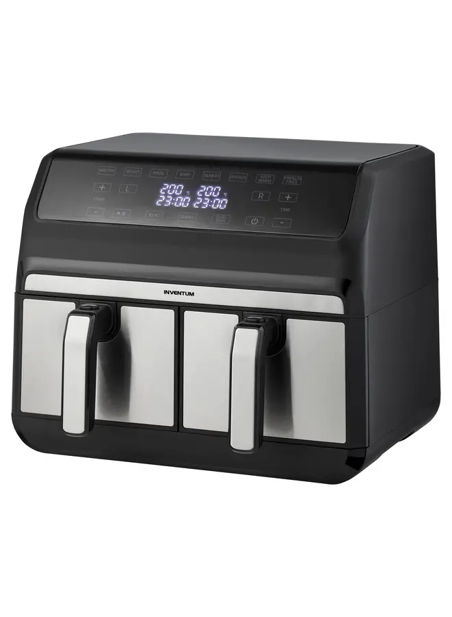 Inventum GF800HLD Airfryer - Inhoud 2x4 liter - Zwart/RVS