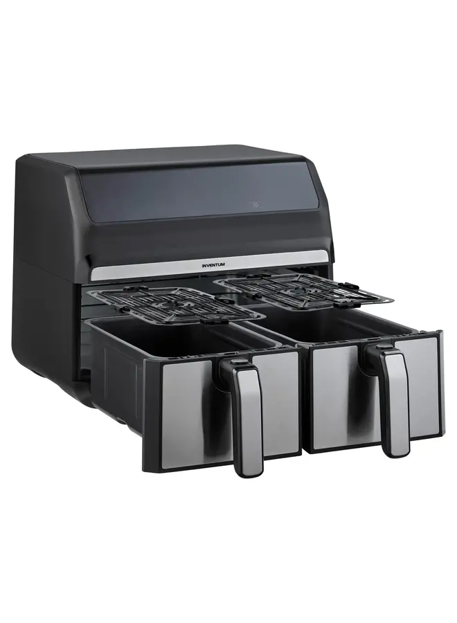 Inventum GF800HLD Airfryer - Inhoud 2x4 liter - Zwart/RVS