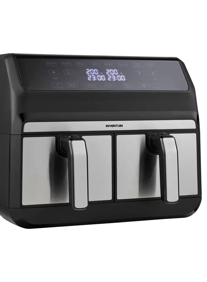Inventum GF800HLD Airfryer - Inhoud 2x4 liter - Zwart/RVS
