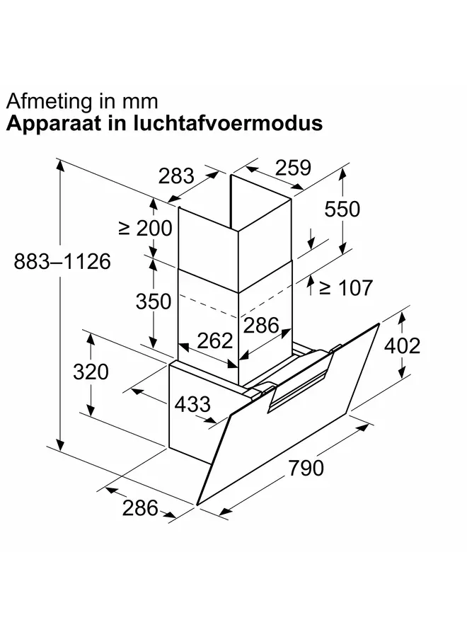 Neff D85IFN1S0 afzuigkap Zwart 80 cm