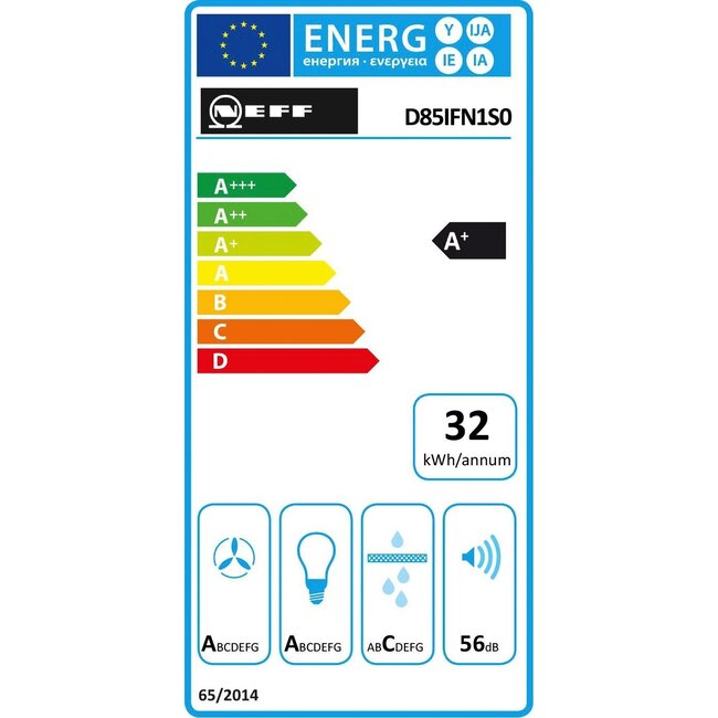 Neff D85IFN1S0 afzuigkap Zwart 80 cm