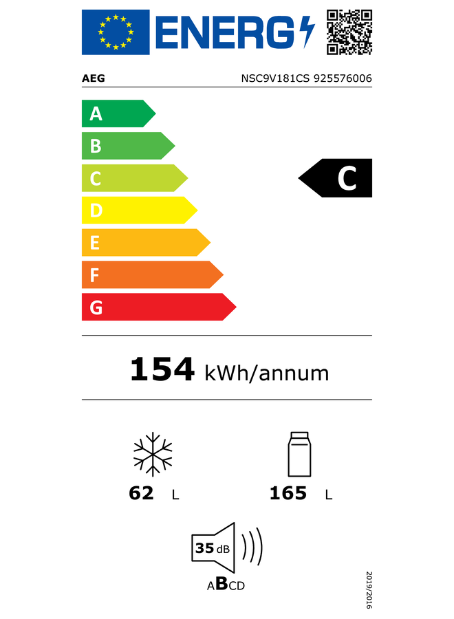 AEG EK9C18C1 | Inbouw koelvriescombinatie | 178 cm