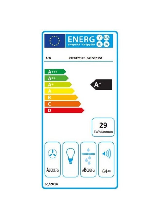 AEG CCE84751XB inductie kookplaat met afzuiging