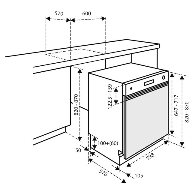 Inventum IVW6035ASI half geïntegreerde vaatwasser ( # )