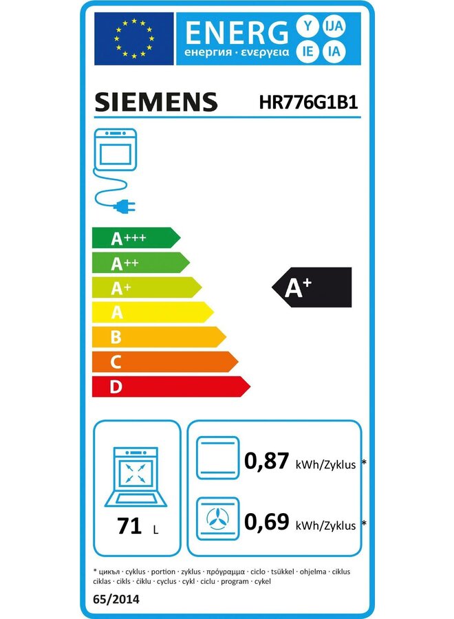 Siemens HR776G1B1 inbouw oven | Pyrolyse | Stoom | Zwart
