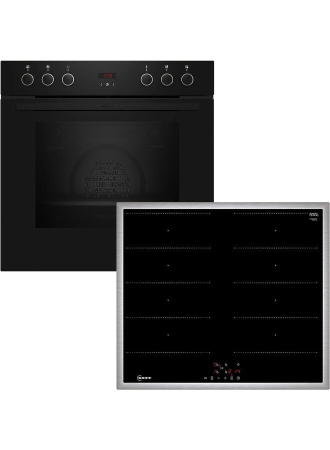 Neff EDX4IB inbouw ovenset - inbouw fornuis met inductie kookplaat zwart