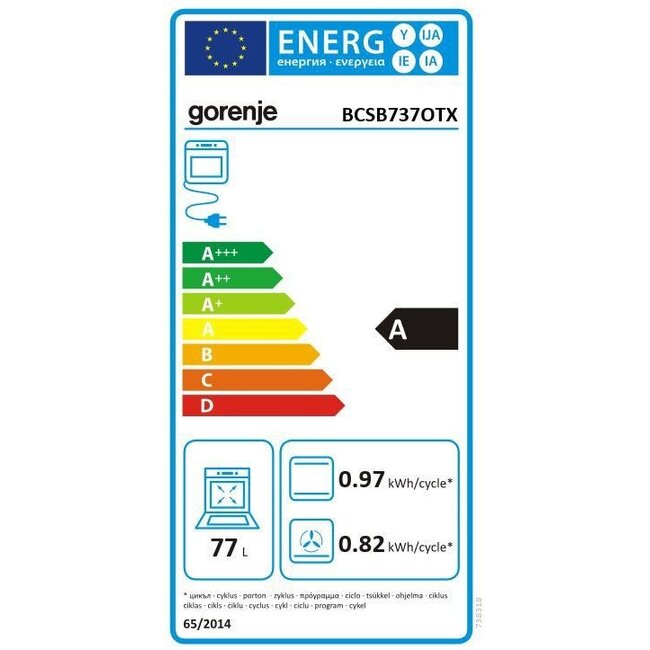 Gorenje Pacific oven met keramische kookplaat - Inbouw fornuis