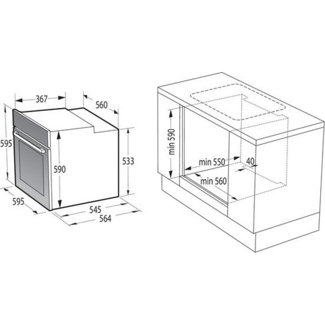 Gorenje Pacific oven met keramische kookplaat - Inbouw fornuis