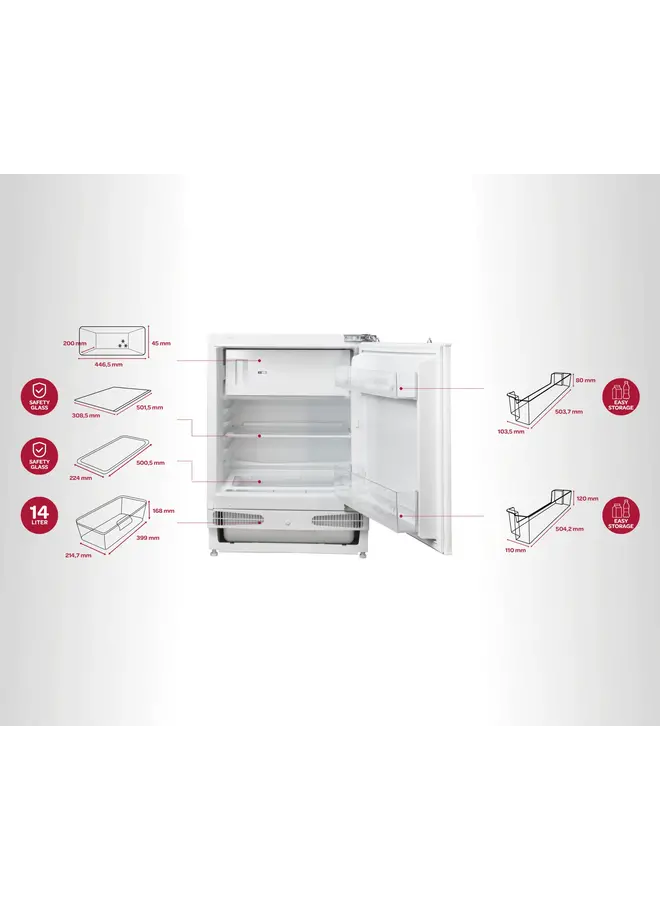 Inventum IKV0821D onderbouw koelkast 82 cm