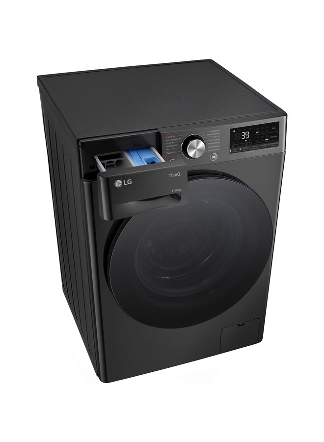LG W4WR70E6YB | Wasdroogcombinatie | 11 kg | Zwart