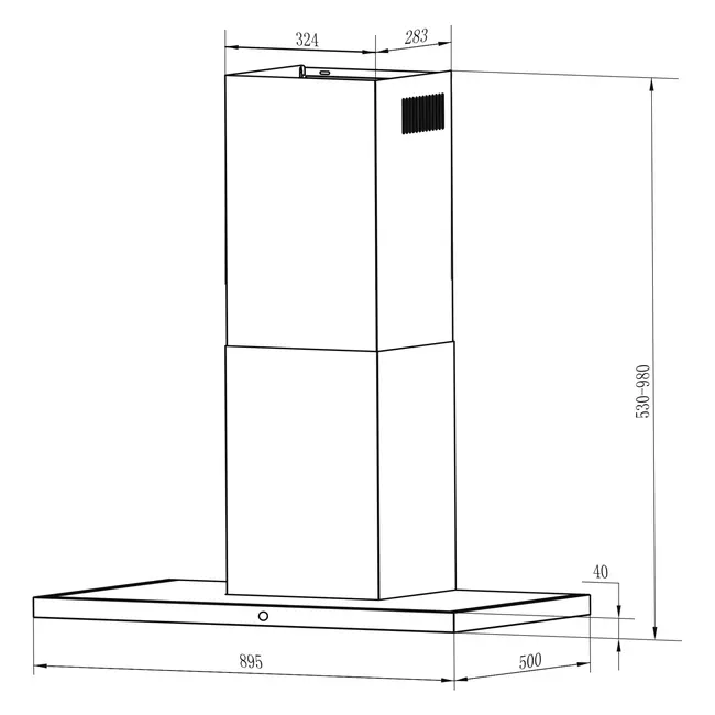 Inventum AKB90RVS blokschouw afzuigkap