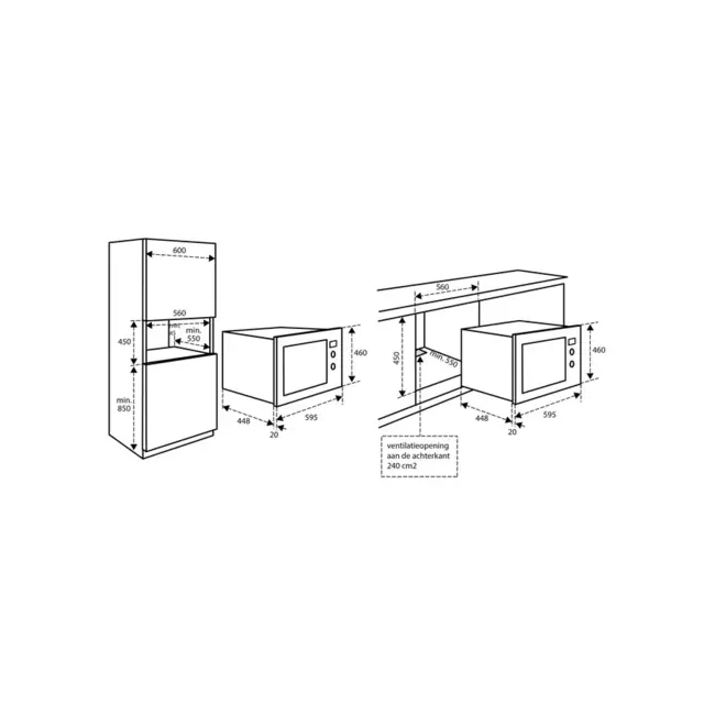 Inventum  IMC6132F | Inbouw combi magnetron | Hetelucht | 45 cm