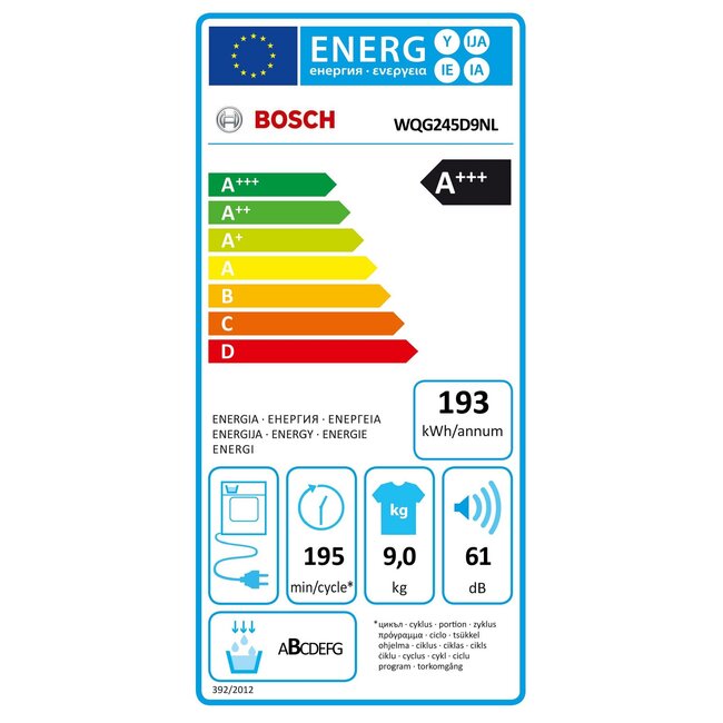 Bosch WQG245D9NL | Warmtepompdroger | 9 kg  | EXCLUSIV