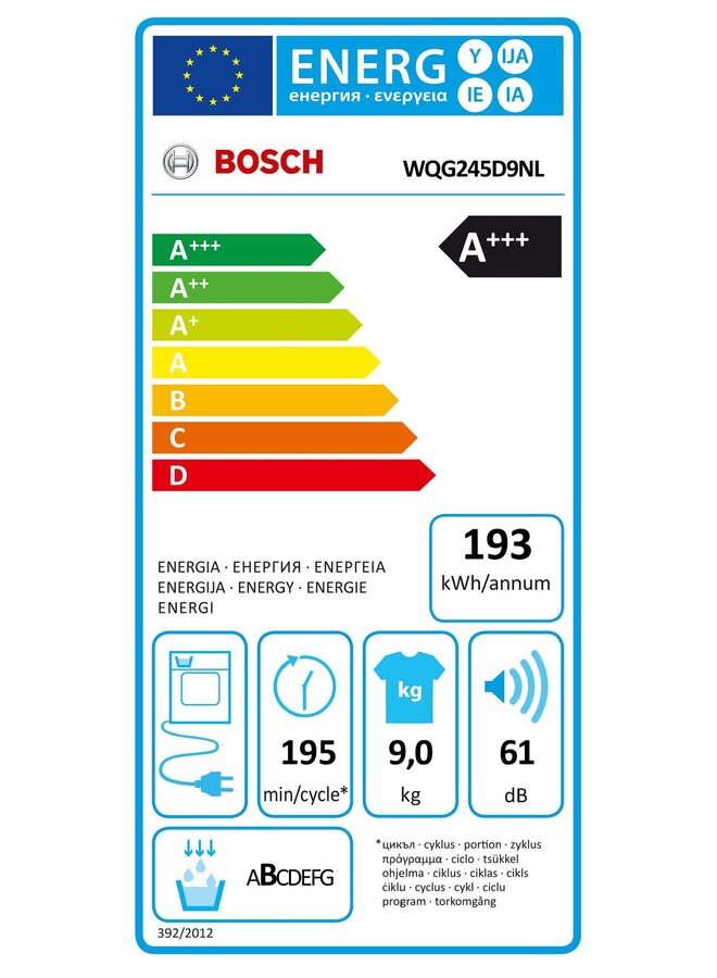 Bosch WQG245D9NL warmtepompdroger 9 kg A+++