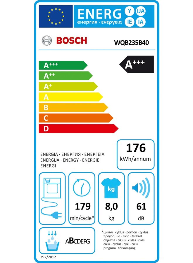 Bosch WQB235B40 warmtepompdroger 8 kg A+++