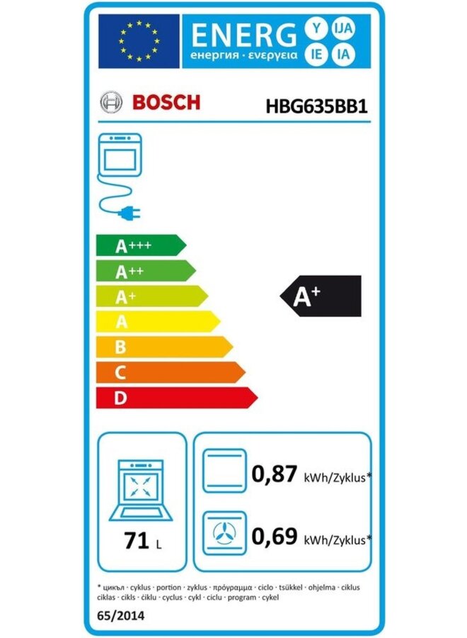 Bosch HBG635BB1 inbouw oven Zwart