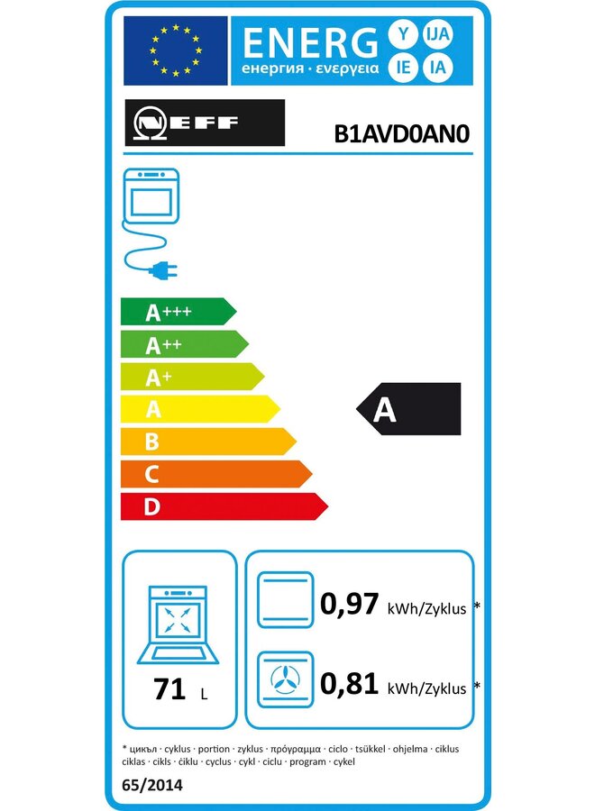 Neff B1AVD0AN0 inbouw oven