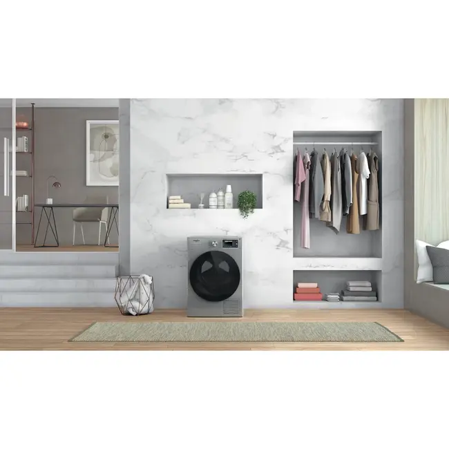 Whirlpool W7 D93SB EE warmtepompdroger 9 kg Zilver