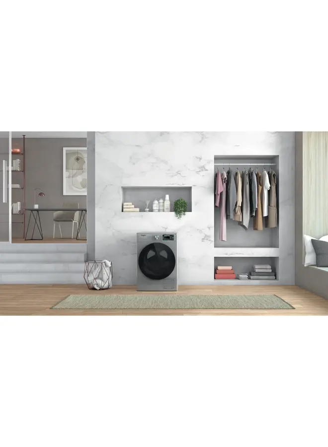 Whirlpool W7 D93SB EE warmtepompdroger 9 kg Zilver