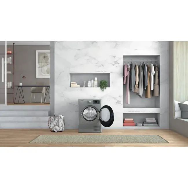 Whirlpool W7 D93SB EE warmtepompdroger 9 kg Zilver