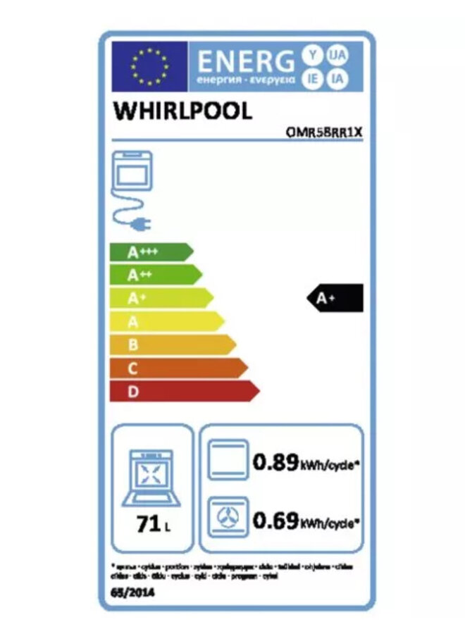 Whirlpool OMR58RR1X inbouw oven Pyrolyse RVS