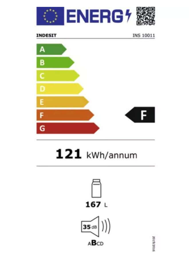 Indesit INS 10011 inbouw koelkast 102 cm