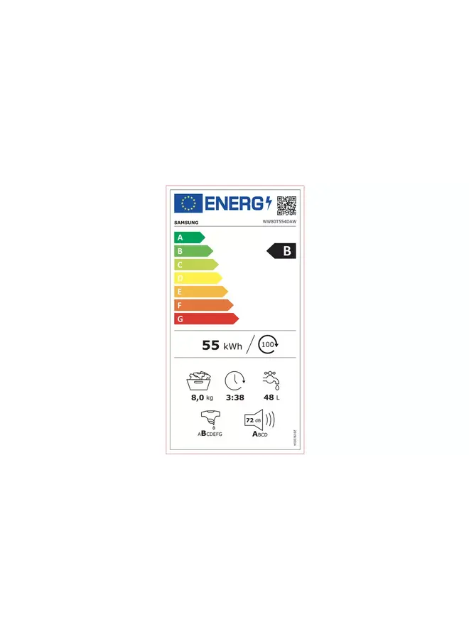 Samsung WW80T554DAW wasmachine 8 kg