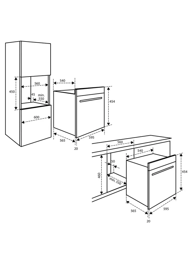 Inventum IMC4535GT  inbouw oven met magnetron 45 cm Zwart