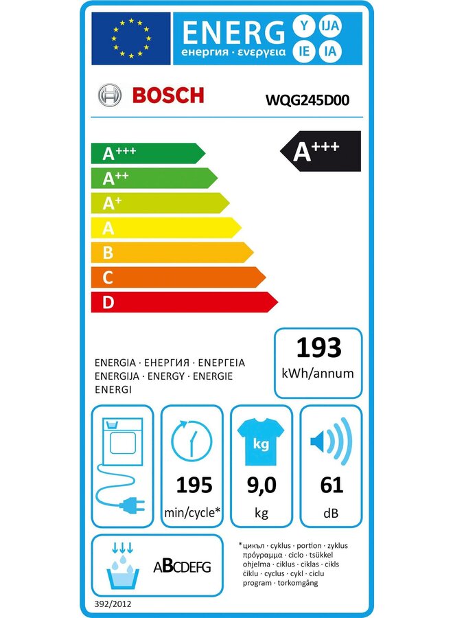 Bosch WQG245D00 warmtepompdroger 9 kg A+++